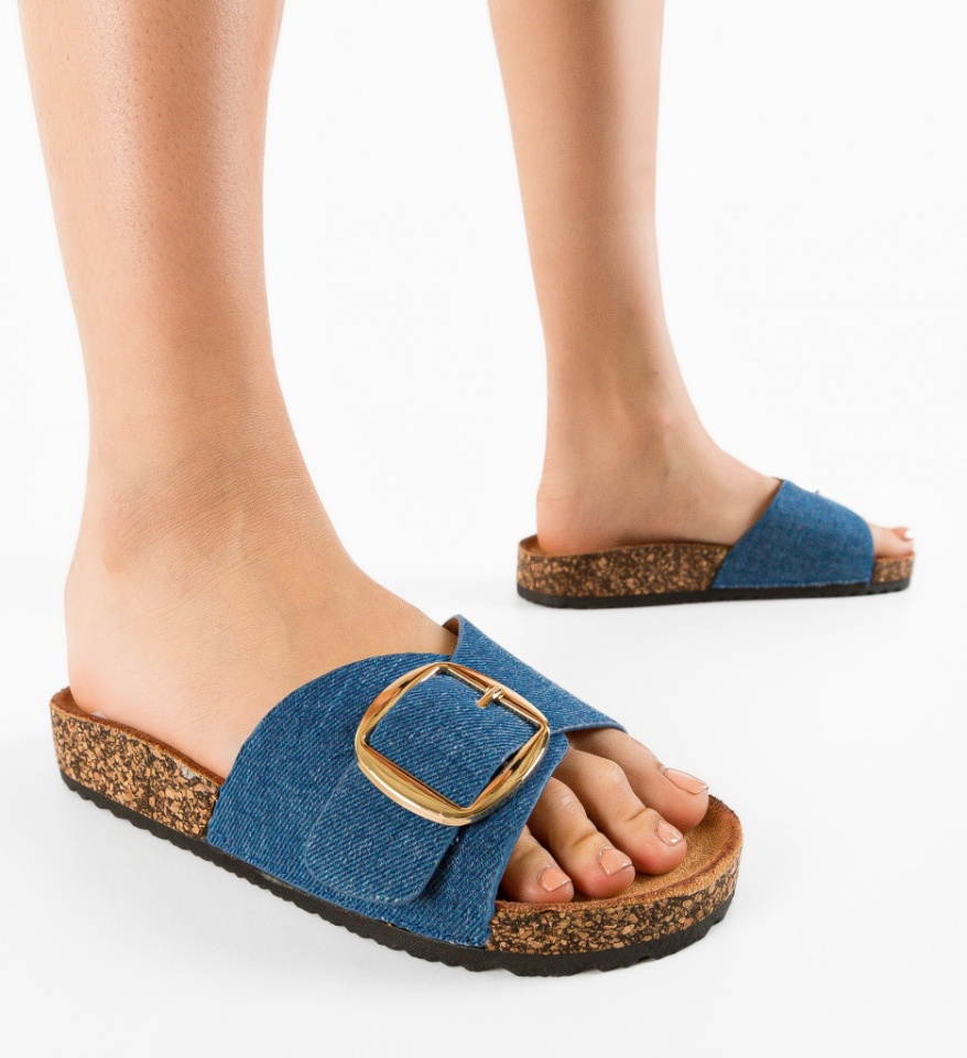 Papuci dama Terry Albastri 2 - Img 5