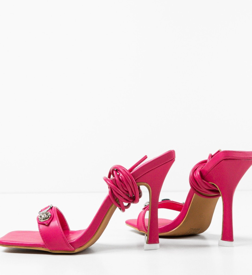 Sandale cu toc Adriano Fuchsia - Img 12