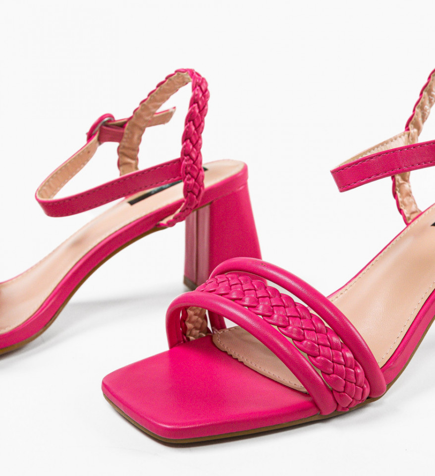 Sandale cu toc Anna Fuchsia - Img 3