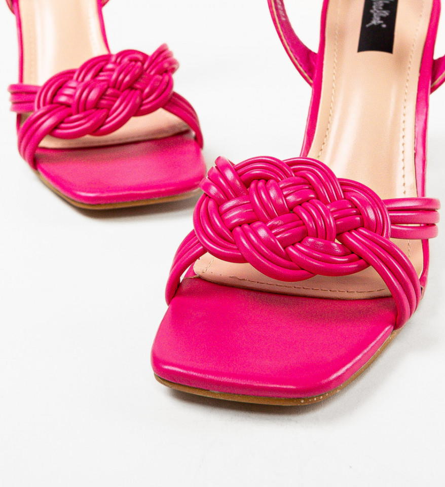 Sandale cu toc Antonela Fuchsia - Img 3