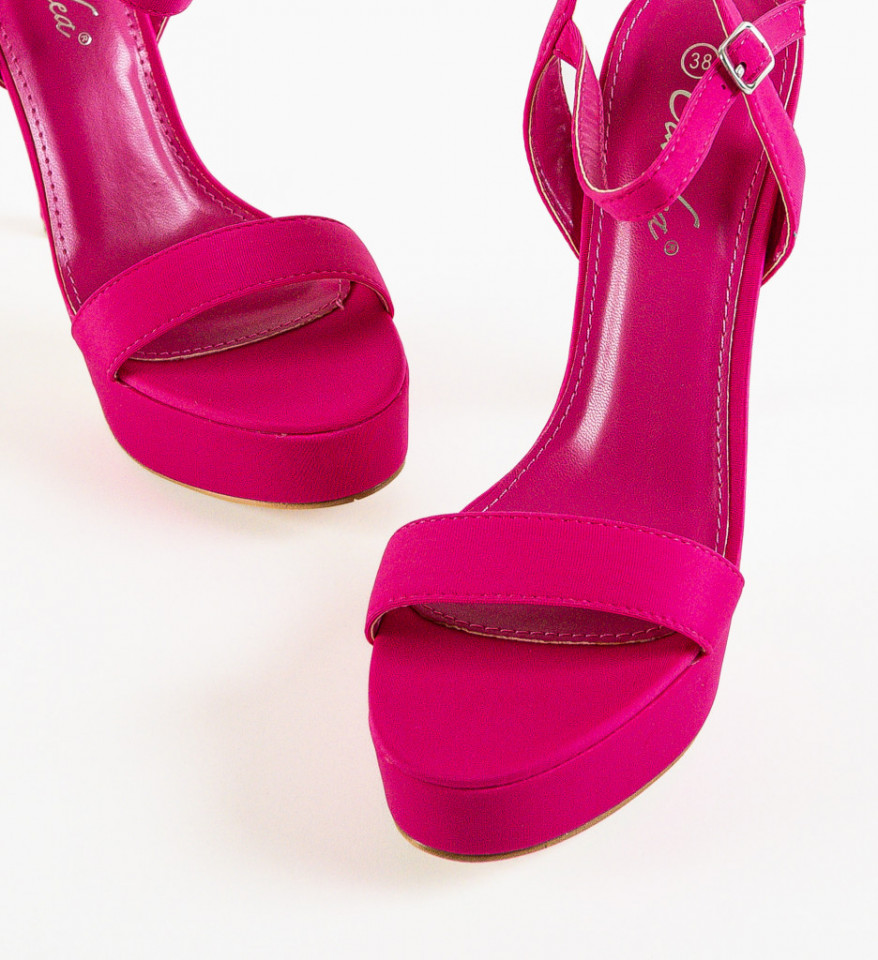 Sandale cu toc Chrysa Fuchsia - Img 3
