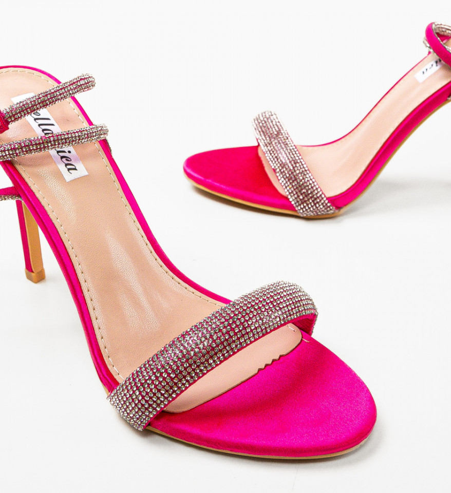 Sandale cu toc Elouan Fuchsia - Img 4