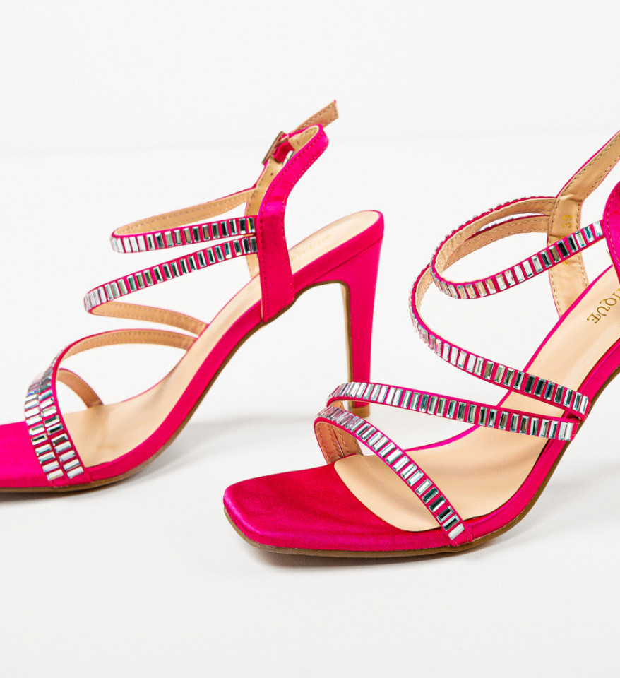 Sandale cu toc Kerr Fuchsia - Img 3