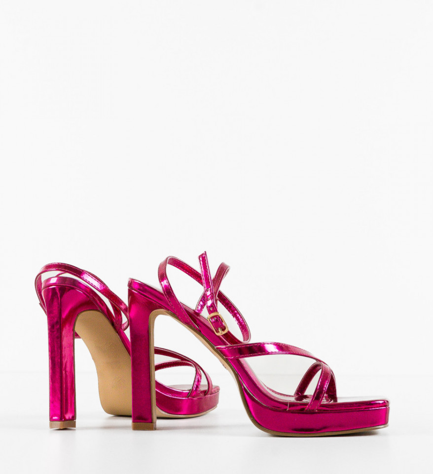 Sandale cu toc Lelesa Fuchsia - Img 2