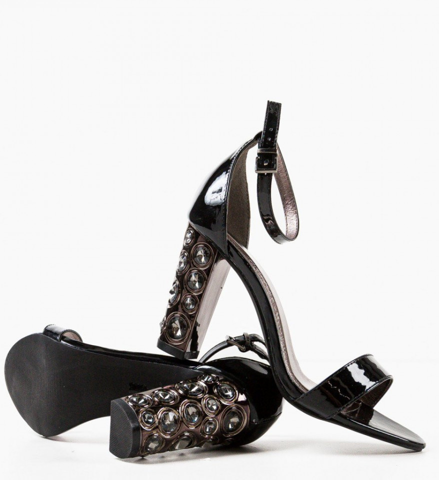 Sandale cu toc Margaretha Negre - Img 3