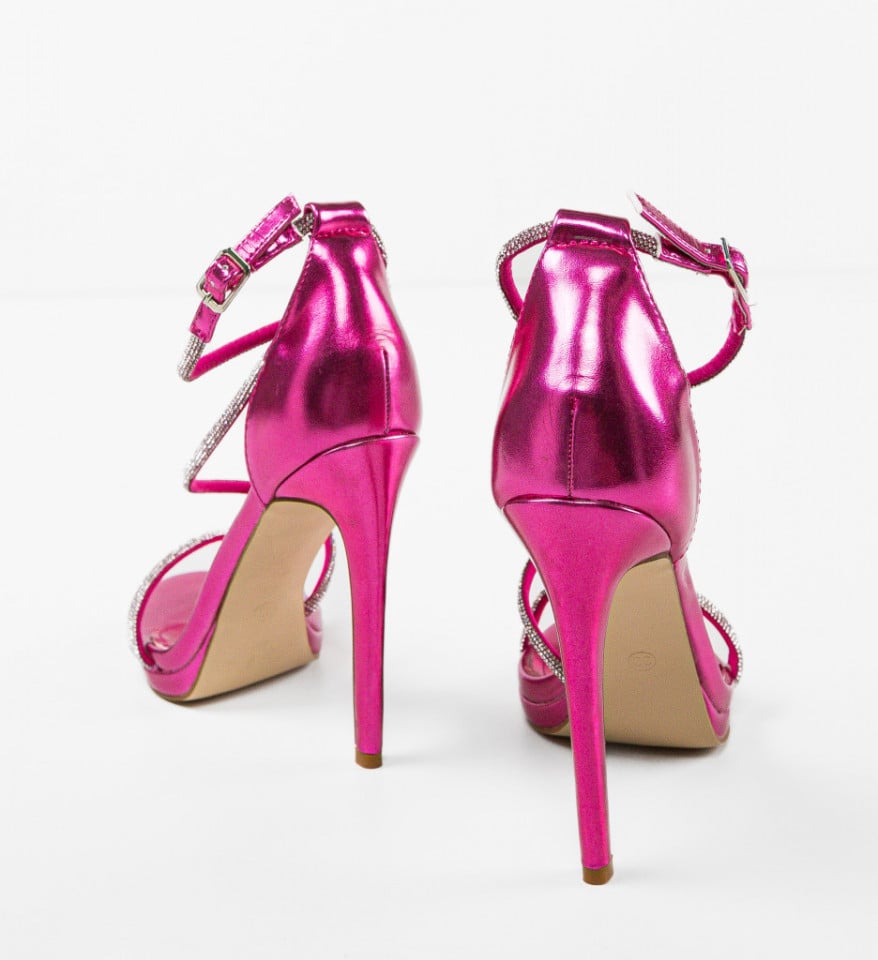 Sandale cu toc Melitta Fuchsia - Img 4