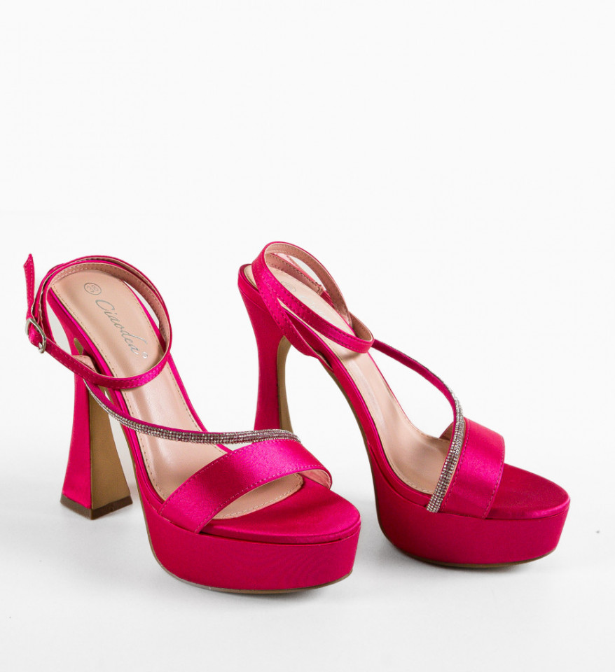 Sandale cu toc Nastia Fuchsia - Img 3