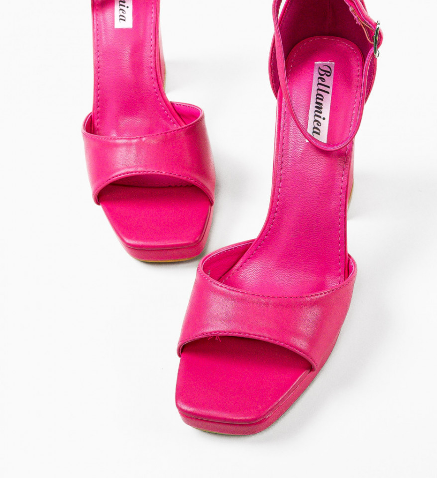Sandale cu toc Rais Fuchsia - Img 3