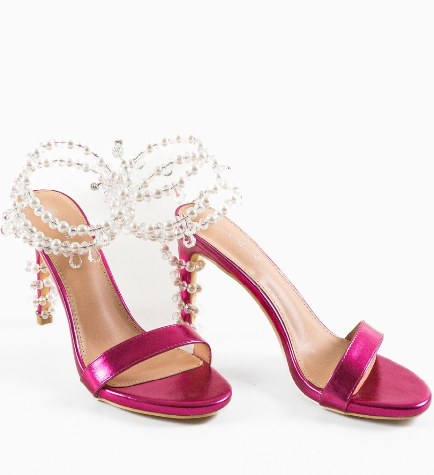 Sandale cu toc Uche Fuchsia - Img 2