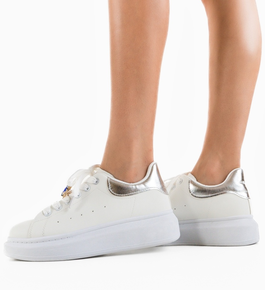 Sneakers dama Devin Argintii - Img 5