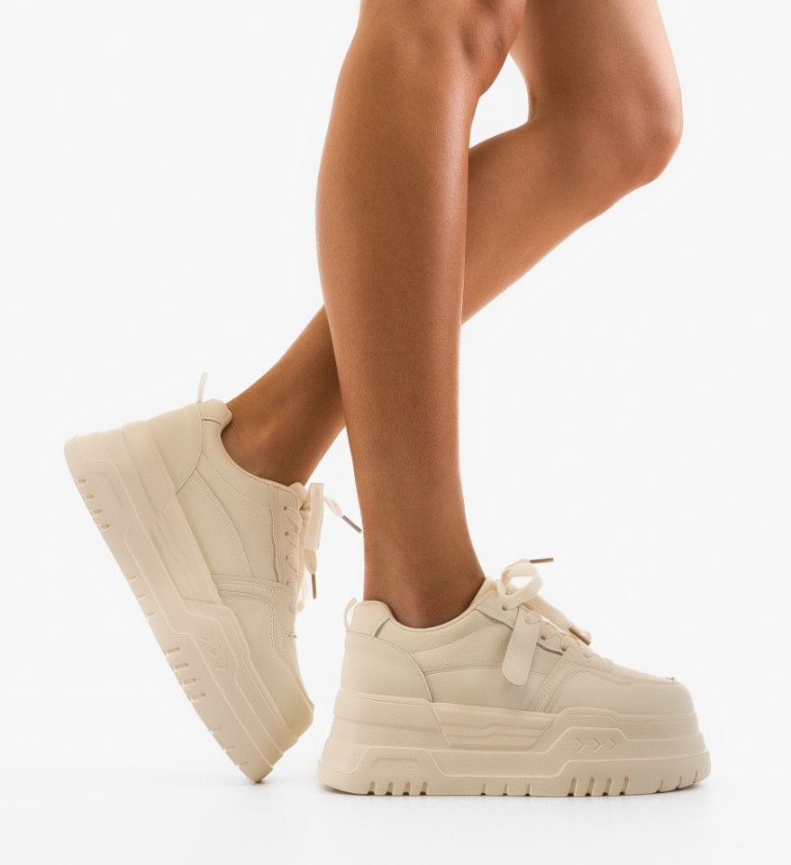 Sneakers dama Hift Bej - Img 6