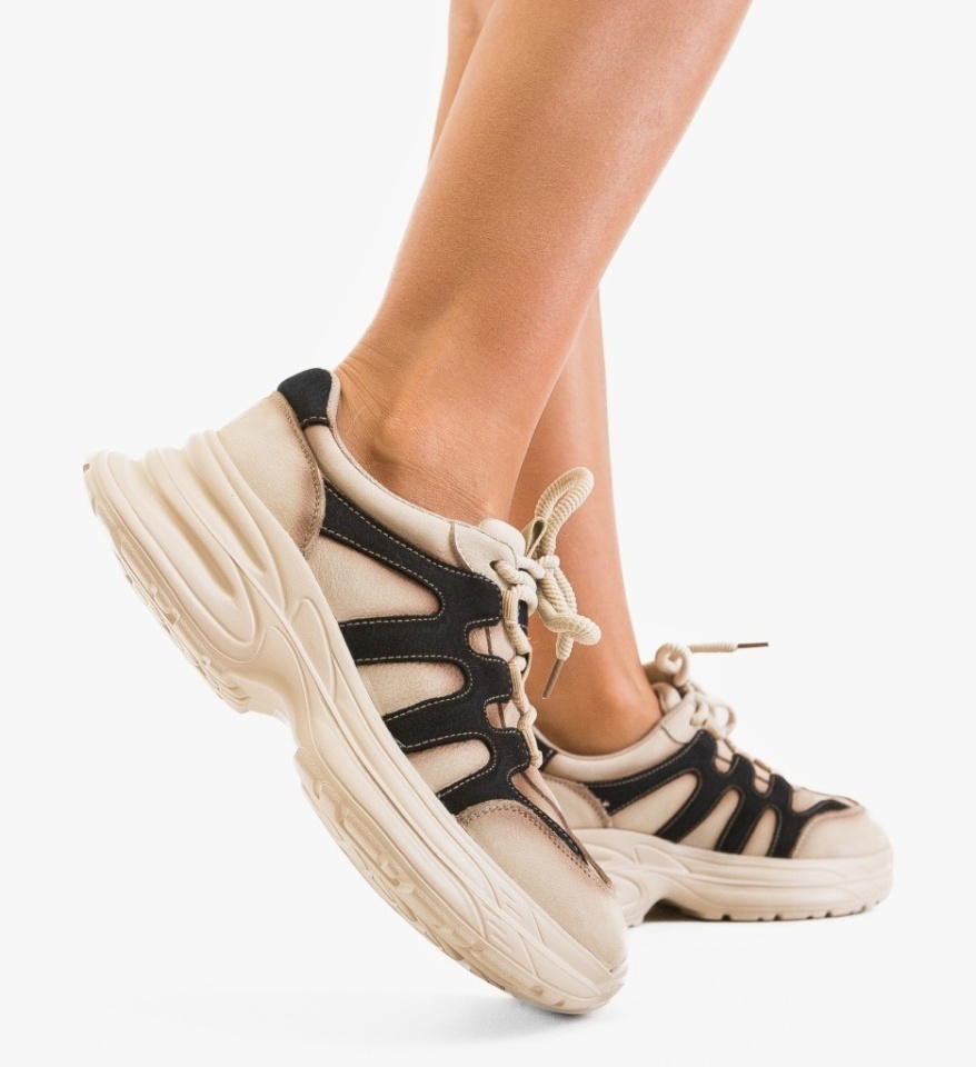 Sneakers dama Iman Bej - Img 5