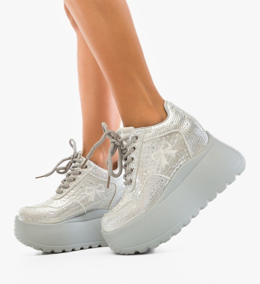 Sneakers dama Ohale Argintii - Img 5