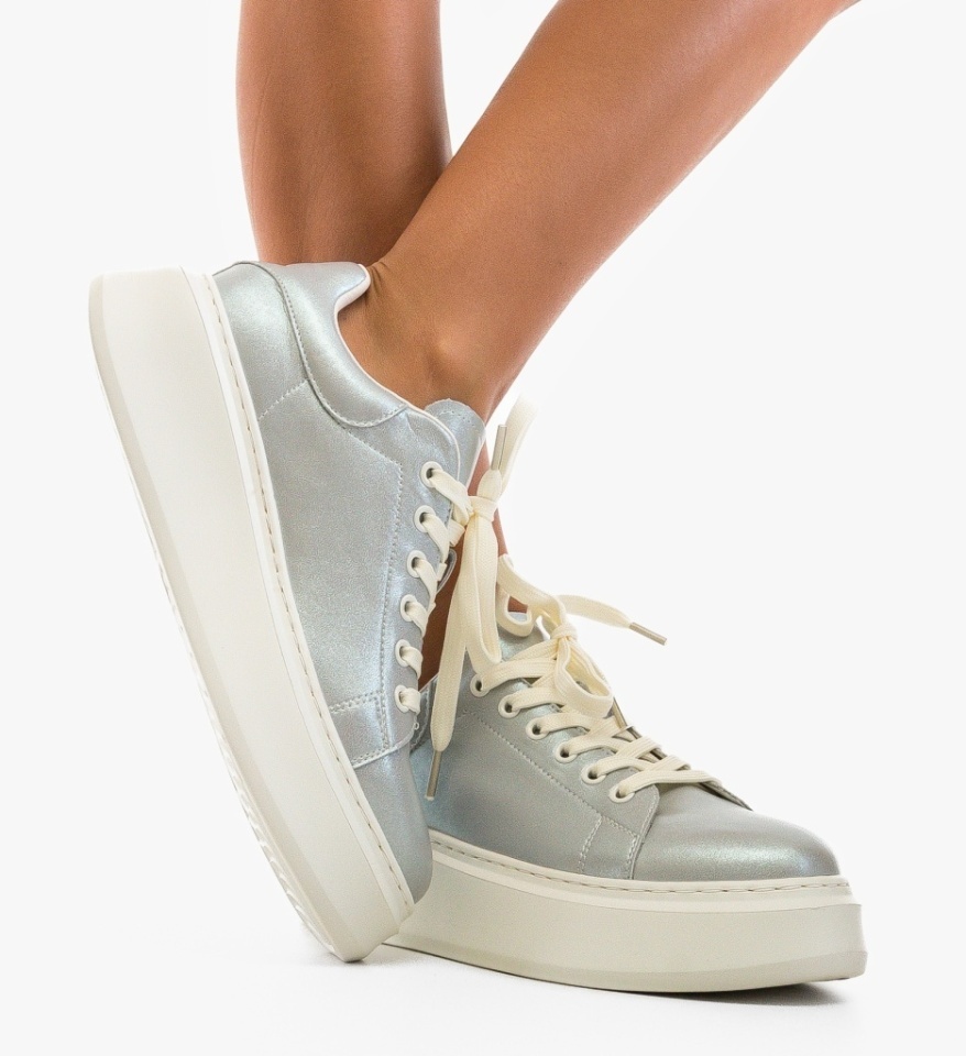 Sneakers dama Onart Argintii - Img 4