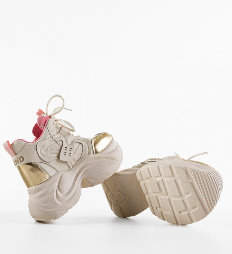 Sneakers dama Stacee Bej - Img 4