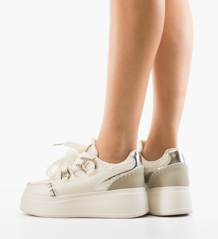 Sneakers dama Verana Argintii - Img 3