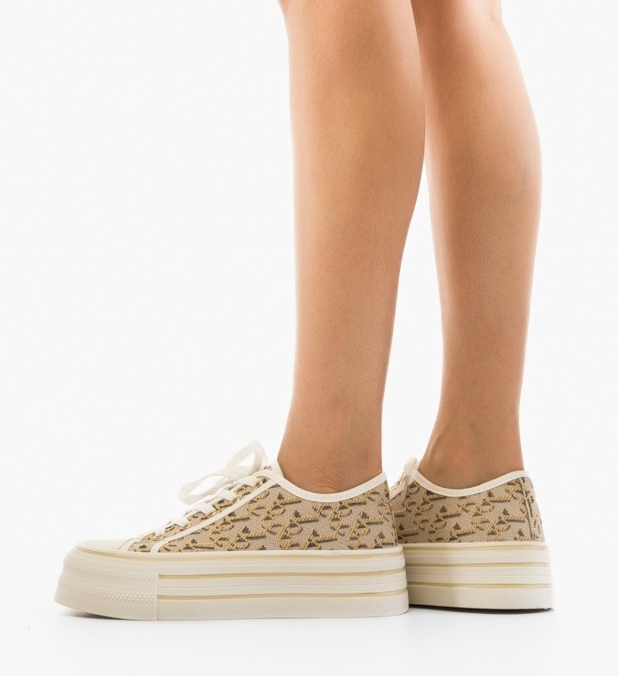 Sneakers dama Vidia Bej - Img 5