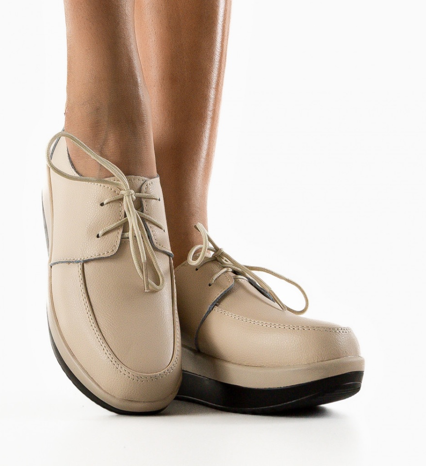Pantofi Casual Creamt Bej - Img 5