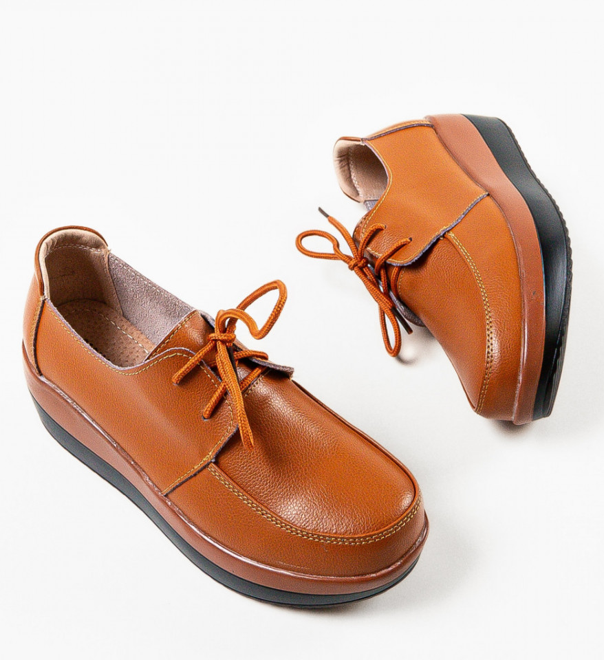 Pantofi Casual Creamt Camel - Img 9