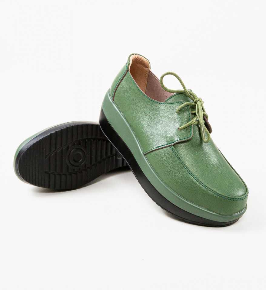 Pantofi Casual Creamt Verzi - Img 3