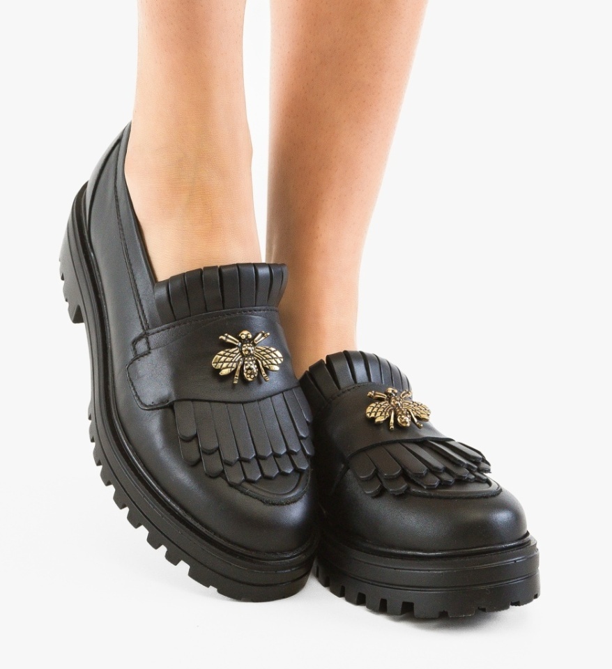 Pantofi casual dama Zenin Negri - Img 11