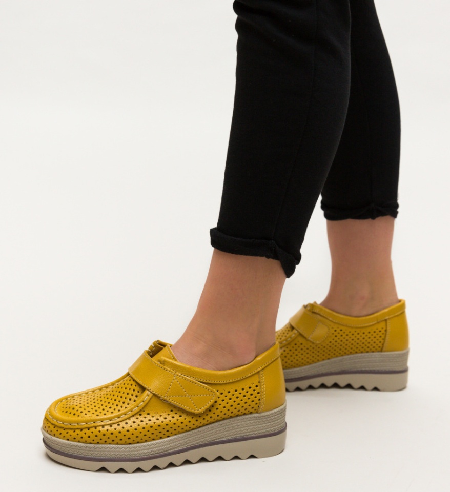 Pantofi Casual Histria Galbeni - Img 6