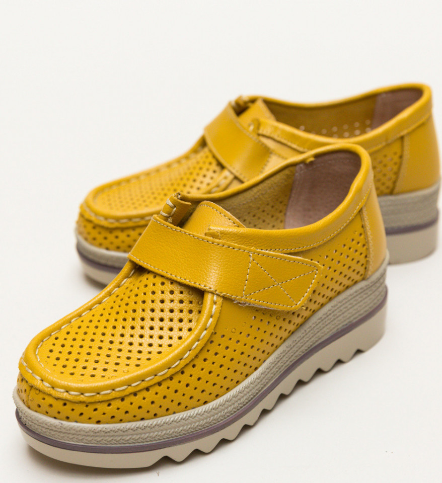 Pantofi Casual Histria Galbeni - Img 10
