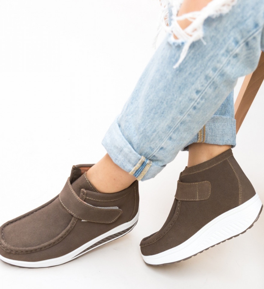 Pantofi Casual Misha Khaki - Img 6