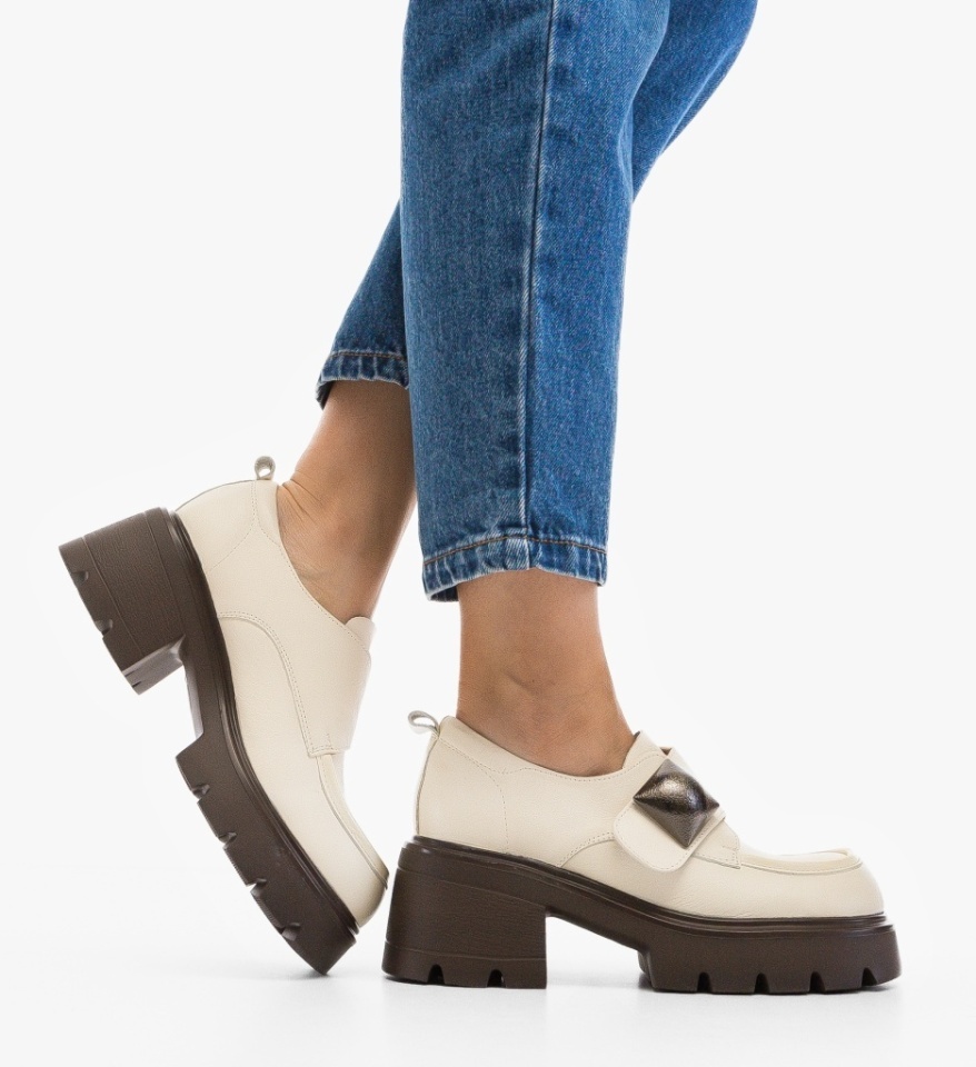 Pantofi Casual Nanyt Bej - Img 4