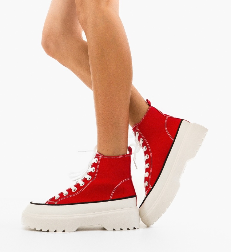 Pantofi sport Lauren Rosii - Img 4