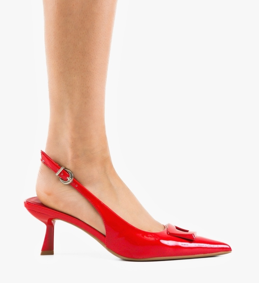 Pantofi stiletto dama Amoic Rosii - Img 4