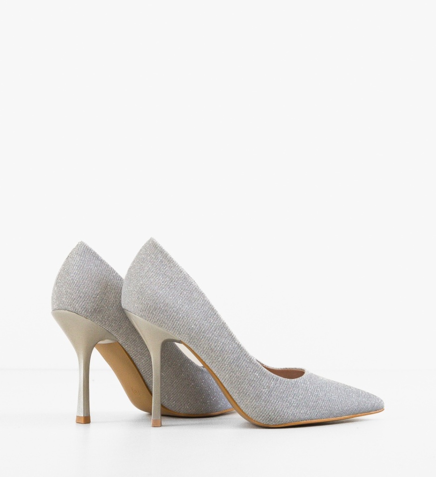 Pantofi stiletto dama Moham Argintii - Img 3