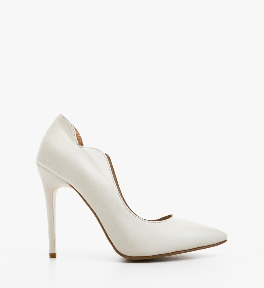 Pantofi stiletto dama Tichon Albi 3 - Img 2