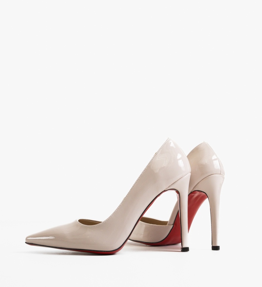 Pantofi stiletto dama Trynet Bej - Img 2