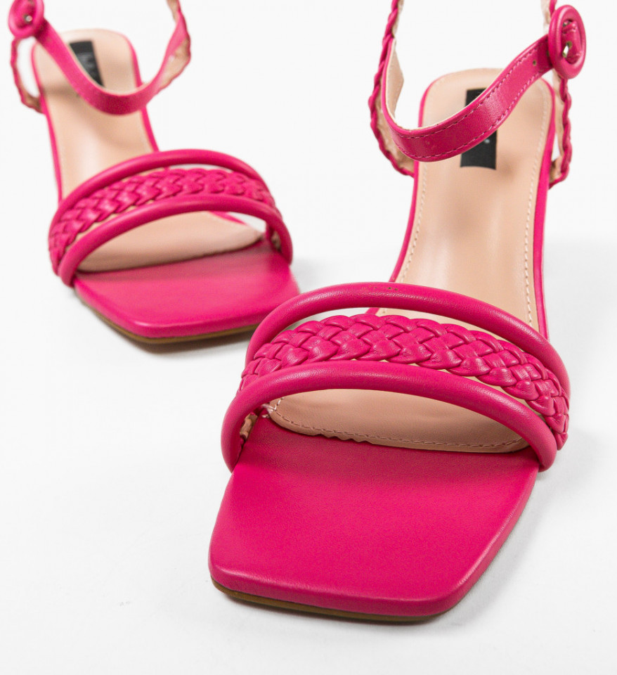 Sandale cu toc Anna Fuchsia - Img 4