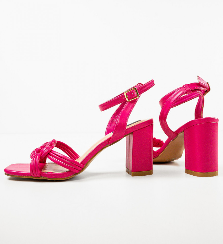 Sandale cu toc Antonela Fuchsia - Img 4