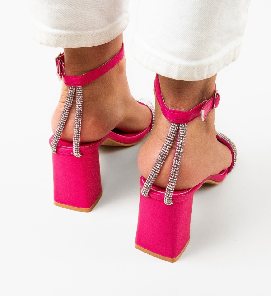 Sandale cu toc Aqsa Fuchsia - Img 5