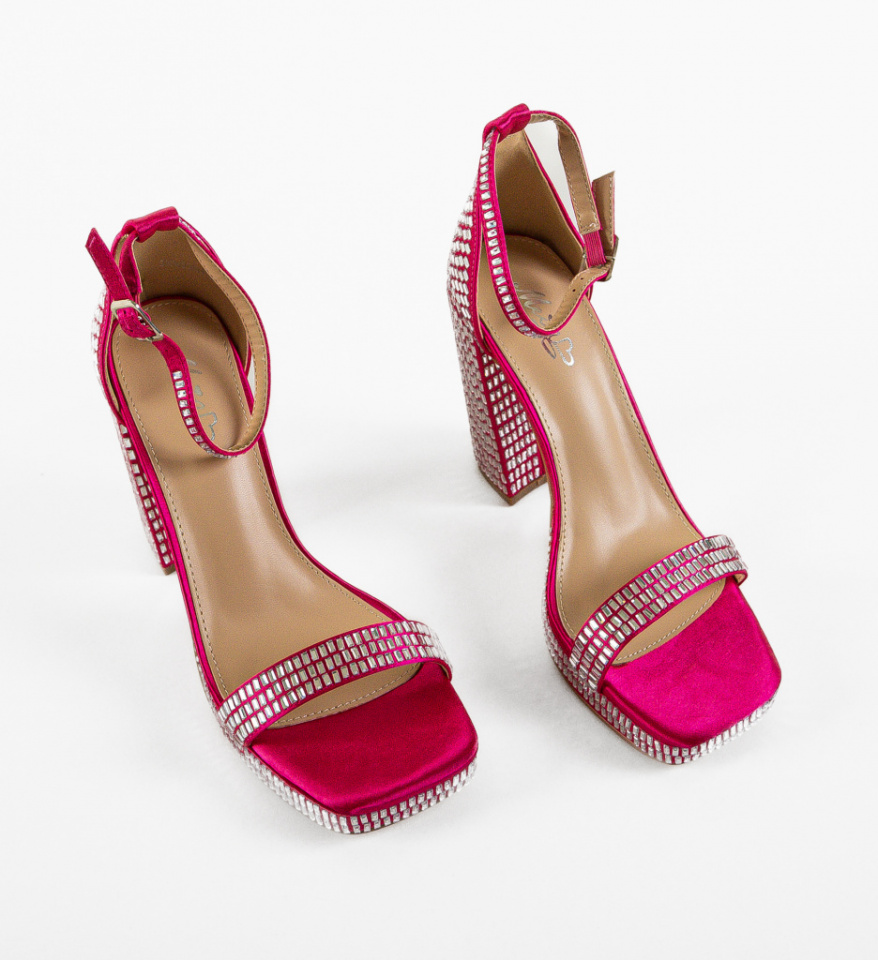 Sandale cu toc Breda Fuchsia - Img 2