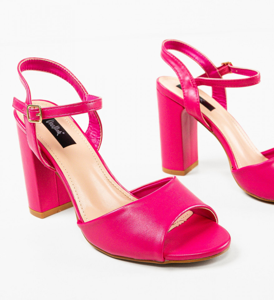 Sandale cu toc Glenna Fuchsia - Img 2