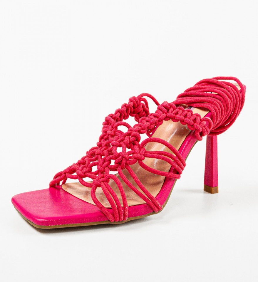 Sandale cu toc Kazia Fuchsia - Img 2
