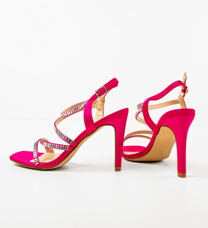 Sandale cu toc Kerr Fuchsia - Img 4