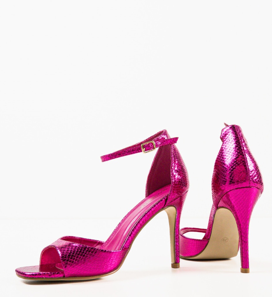 Sandale cu toc Lekaz Fuchsia - Img 11