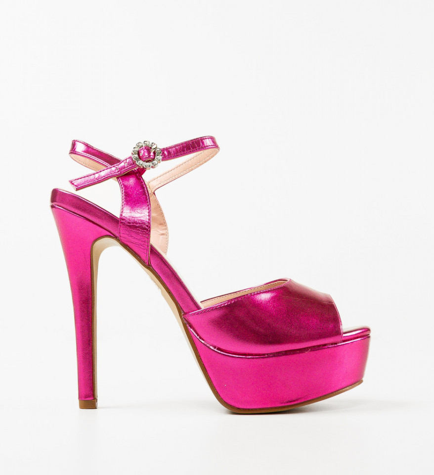 Sandale cu toc Moctez Fuchsia