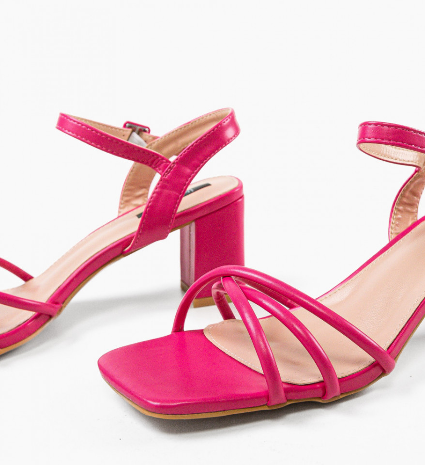 Sandale cu toc Mpho Fuchsia - Img 3
