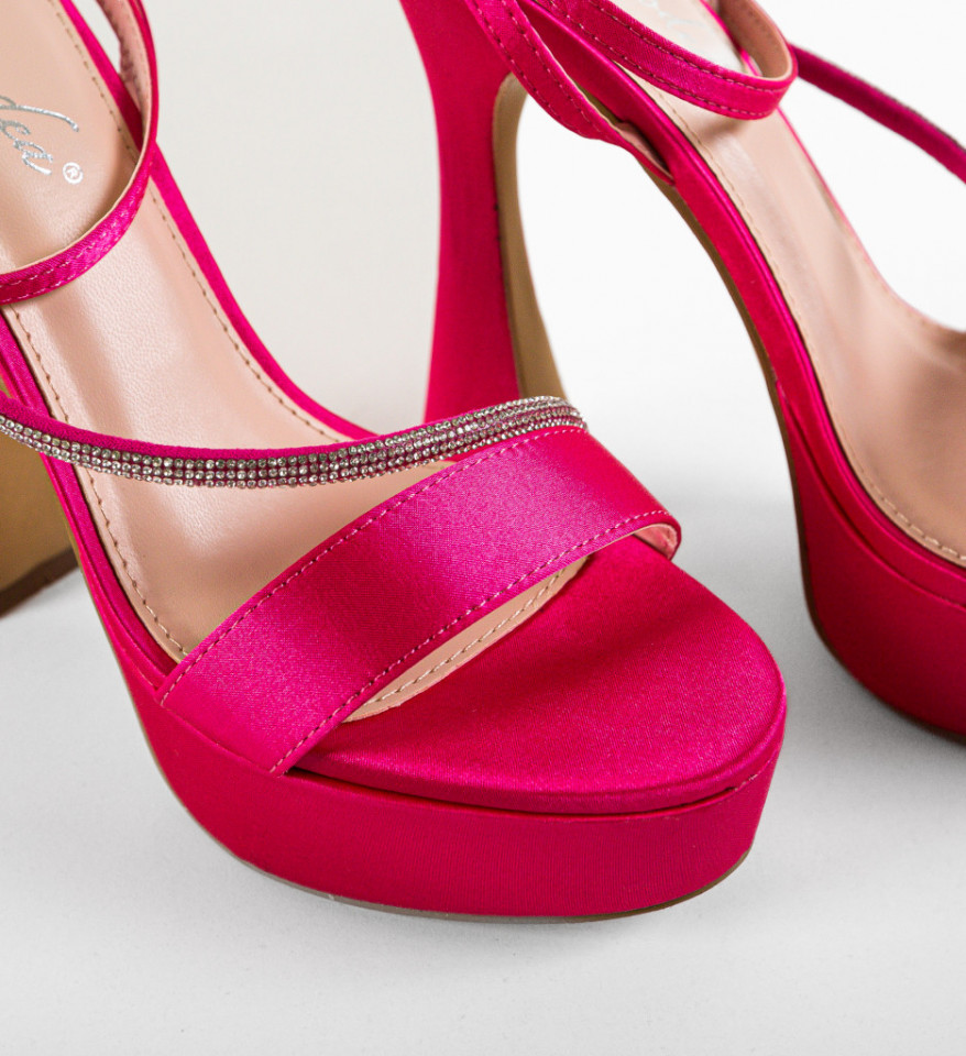 Sandale cu toc Nastia Fuchsia - Img 4