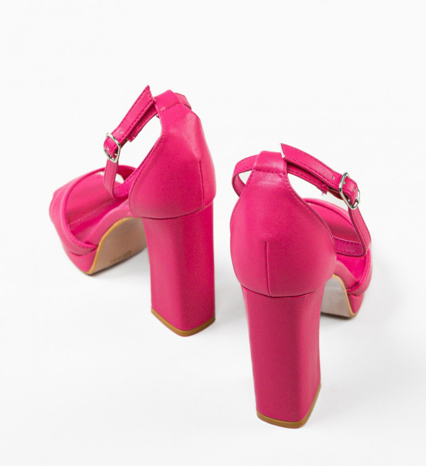 Sandale cu toc Rais Fuchsia - Img 4