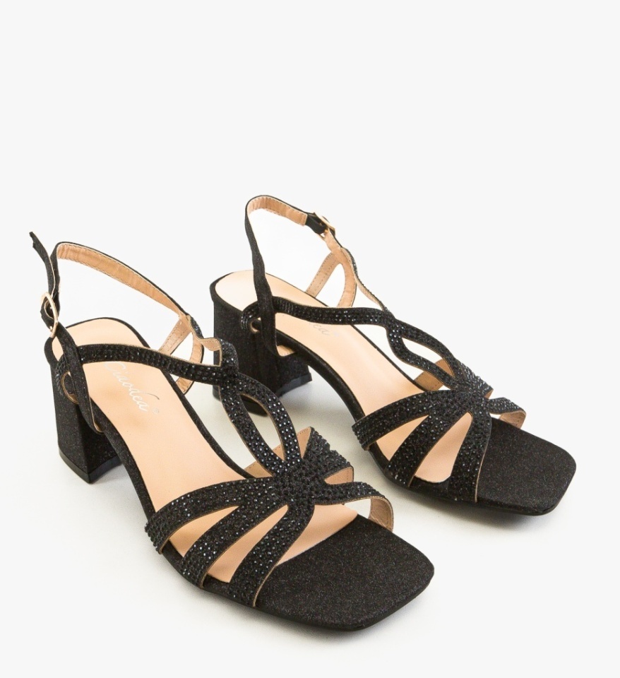 Sandale cu toc Rebby Negre - Img 2