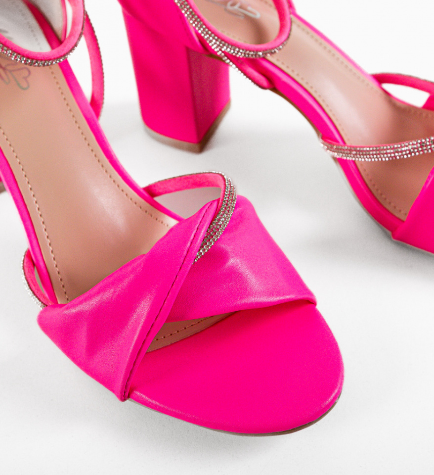 Sandale cu toc Sancre Fuchsia - Img 5