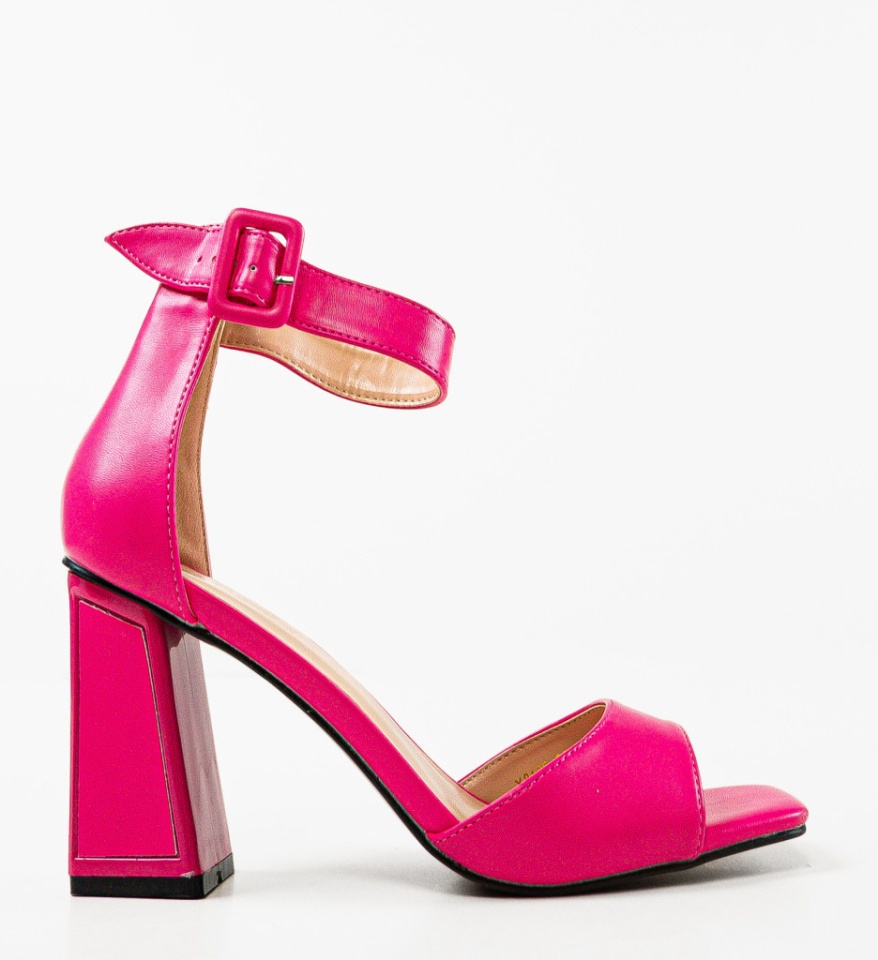 Sandale cu toc Shanthi Fuchsia - Img 11