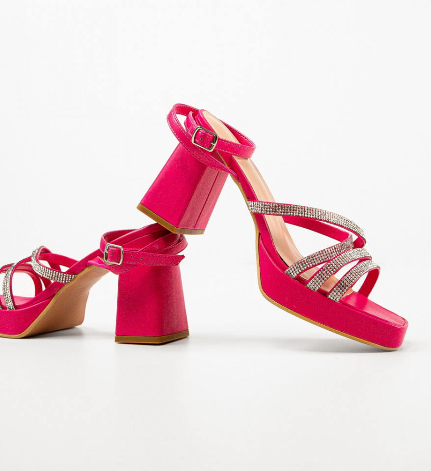 Sandale cu toc Shohre Fuchsia - Img 4